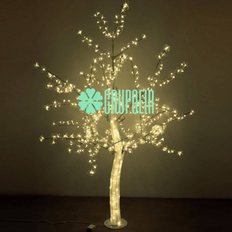 Arbol Flor De Cerezo Durazno Cherry Blossom Luces Led Calido 2.10 Mts