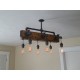 Candelabro Lampara Vintage Industrial Madera y Faucets 6 Focos Edison
