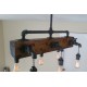 Candelabro Lampara Vintage Industrial Madera y Faucets 6 Focos Edison