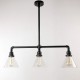 Candelabro 3 Lamparas Vintage Industrial Cristal Glass Retro