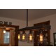 Candelabro Lampara Vintage Industrial Madera y Birdcages 4 Focos Edison