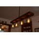 Candelabro Lampara Vintage Industrial Madera y Birdcages 4 Focos Edison