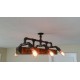 Candelabro Lampara Vintage Industrial Madera y Rustics 6 Focos Edison