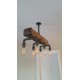 Candelabro Lampara Vintage Industrial Madera y Pendants 6 Focos Edison