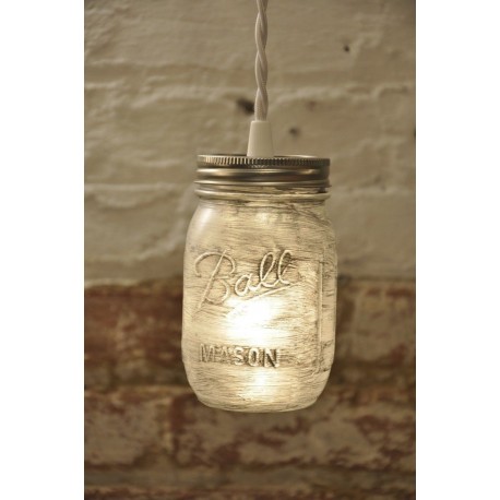 Lampara Vintage Industrial Mason Jar Edison Cristal Retro Plata