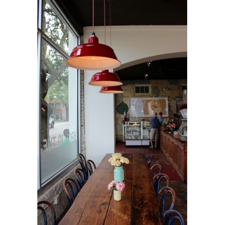 Lampara Vintage Industrial Colgante Shade Big Warehouse Red