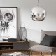 Lámpara Colgante Techo Esfera Globo Plata Silver Shade Grande 45 cms