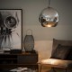 Lámpara Colgante Techo Esfera Globo Plata Silver Shade Grande 45 cms