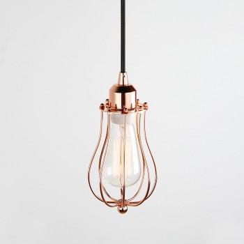 Lampara Vintage Industrial Colgante Jaula Round Cage Edison Copper