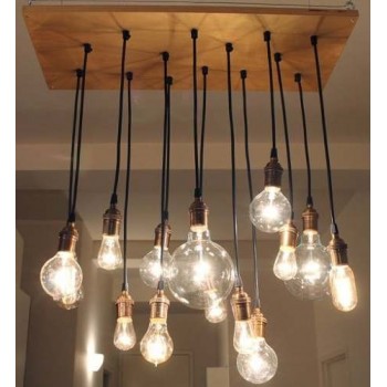 Candelabro Lampara Vintage Industrial Racimo 14 Focos Edison