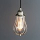 Lampara Vintage Industrial Colgante Jaula Round Cage Edison Silver
