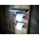 Despachador Doble Porta Papel Higienico Vintage Antiguo con Madera