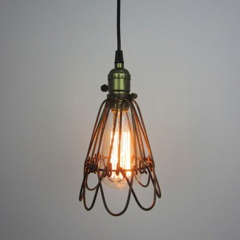 Lampara Vintage Industrial Colgante Jaula Florette Pendant Edison