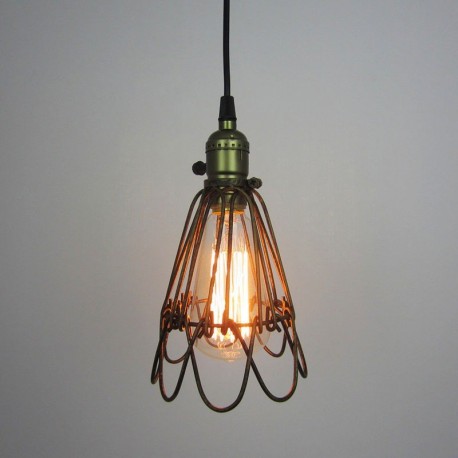 Lampara Vintage Industrial Colgante Jaula Florette Pendant Edison