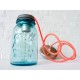 Lampara Vintage Industrial Mason Jar Edison Cristal Retro Azul