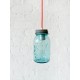 Lampara Vintage Industrial Mason Jar Edison Cristal Retro Azul