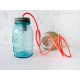 Lampara Vintage Industrial Mason Jar Edison Cristal Retro Azul