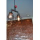 Lampara Vintage Industrial Colgante Tuberia Birdcage Llave Roja Doble