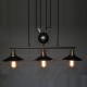 Candelabro 3 Lamparas Shade Pulley Classic Vintage Black