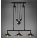 Candelabro 3 Lamparas Shade Pulley Classic Vintage Black