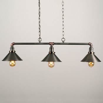 Candelabro 3 Lamparas Vintage Industrial Edison Classic Shade Chained