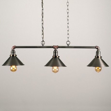 Candelabro 3 Lamparas Vintage Industrial Edison Classic Shade Chained