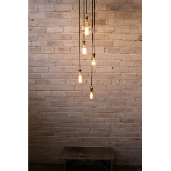 Candelabro Lampara Racimo 5 Focos Edison Antique
