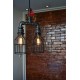 Lampara Vintage Industrial Colgante Tuberia Birdcage Llave Roja Doble