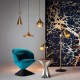 Candelabro 3 Lamparas Vintage Industrial Gold Beat Tom Dixon