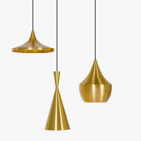 Candelabro 3 Lamparas Vintage Industrial Gold Beat Tom Dixon