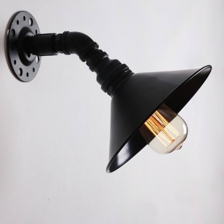 Lampara Vintage Classic Wall Pipe Bend Retro Black