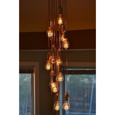 Candelabro Lampara Vintage Industrial Racimo 12 Focos Edison