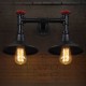 Lampara Vintage Industrial Edison Pipe Shade Doble