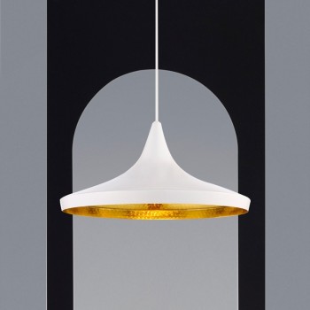 Lámpara Tom Dixon Beat White Wide Blanco Recamara Cocina Comedor Techo