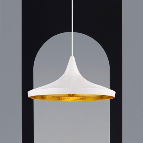 Lámpara Tom Dixon Beat White Wide Blanco Recamara Cocina Comedor Techo