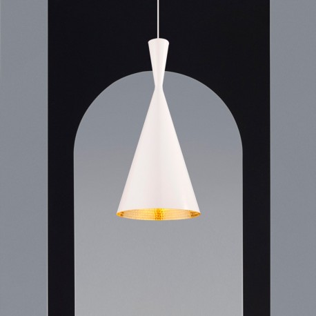 Lámpara Tom Dixon Beat White Tall Blanco Recamara Cocina Comedor Techo
