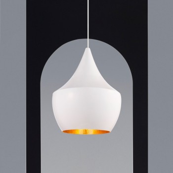Lámpara Tom Dixon Beat White Fat Blanco Recamara Cocina Comedor Techo