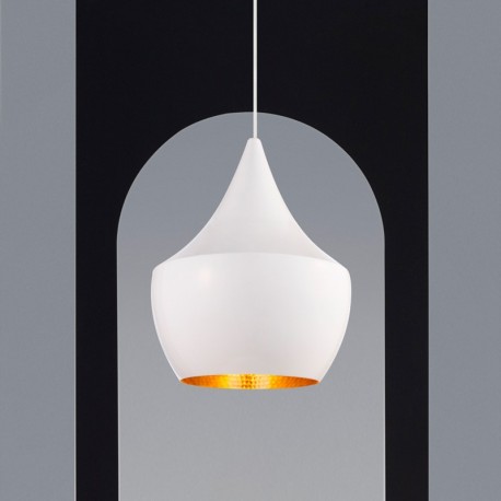Lámpara Tom Dixon Beat White Fat Blanco Recamara Cocina Comedor Techo