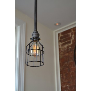 Lampara Vintage Industrial Pipe Pendant Birdcage