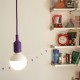 Lampara Vintage Colgante Silicon Edison Textil Decoracion Morado