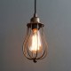 Lampara Vintage Industrial Colgante Jaula Round Cage Edison Rusted