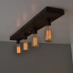 Lampara Vintage Industrial Techo Madera 4 Focos Edison