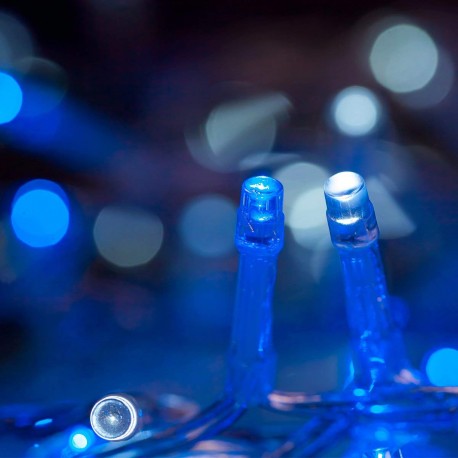 Series 50 Luces Led Mágicas Enchufe Navideñas Navidad Azul Y Blanco Bicolor