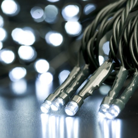 Serie 100 Luces Led Mágica Parpadeante Control Enchufe Blanco Cable Verde