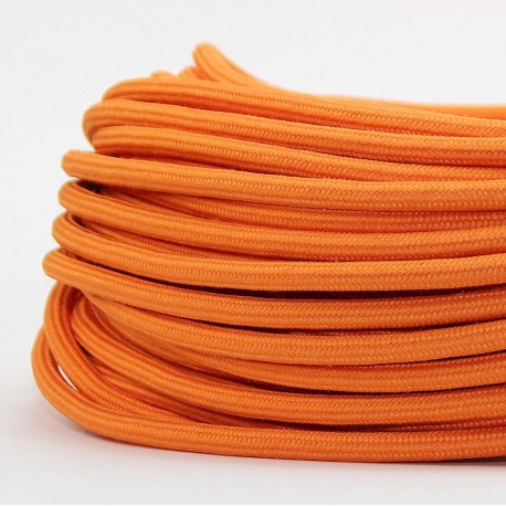 Cable Naranja Textil Grueso Redondo 7mm Electrico 2 Hilos Calibre 18