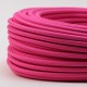 Cable Rosa Textil Grueso Forrado Tejido Redondo Lamparas 300V 2x18 7mm