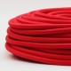 Cable Rojo Textil Grueso Forrado Tejido Redondo Lamparas 300V 2x18 7mm