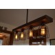 Candelabro Lampara Vintage Industrial Madera y Birdcages 4 Focos Edison