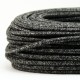 Cable Textil Vintage Rustico Negro Slim