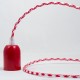 Cable Textil Vintage Eléctrico Retro Houndstooth Blanco y Rojo Slim